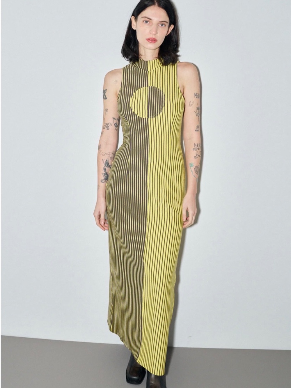 Fashion Brand Company Banana Stripe Maxi Dress Size XL (Minor Flaws)